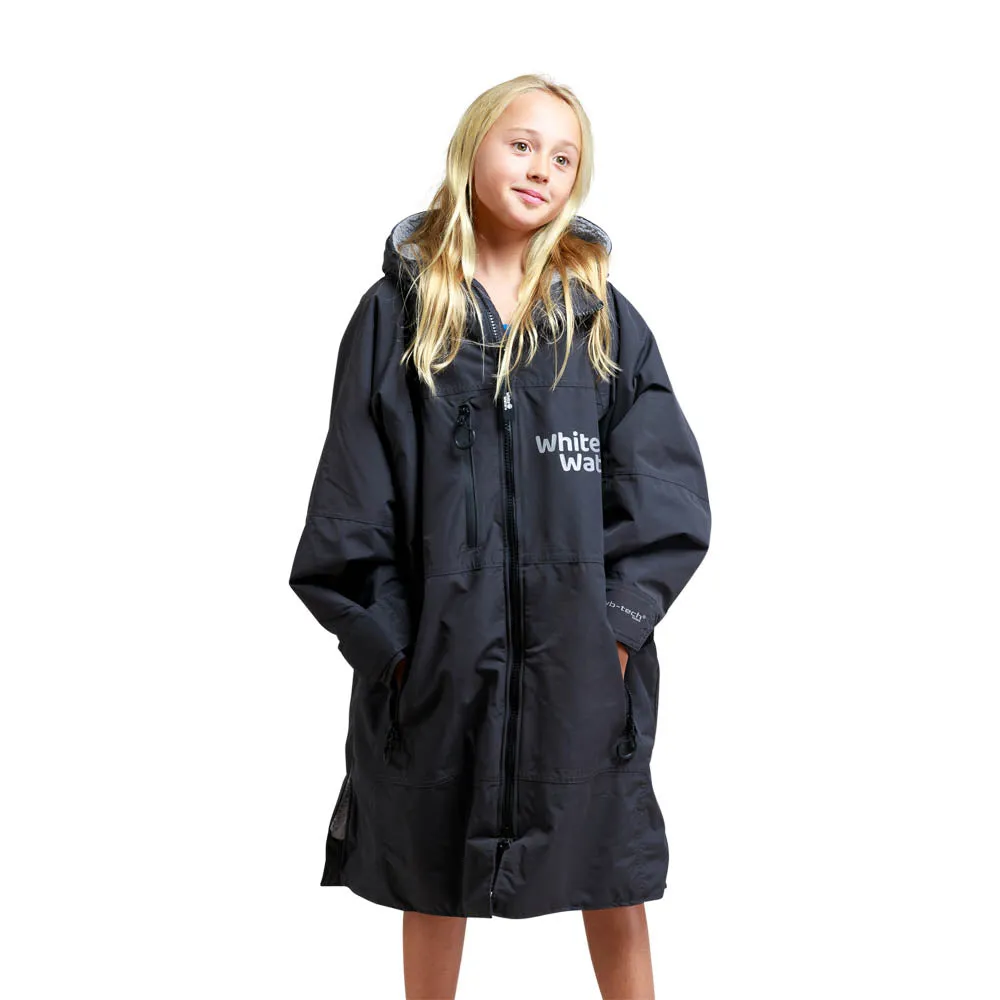 White Water Kids Hard Shell Childrens Drying / Changing Robe - Black/Grey Lining