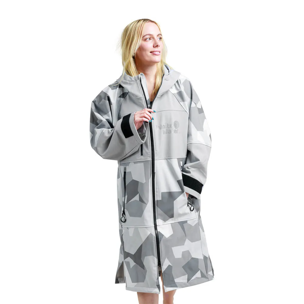 White Water Soft Shell Drying / Changing Robe - Arctic Camo/Grey Lining