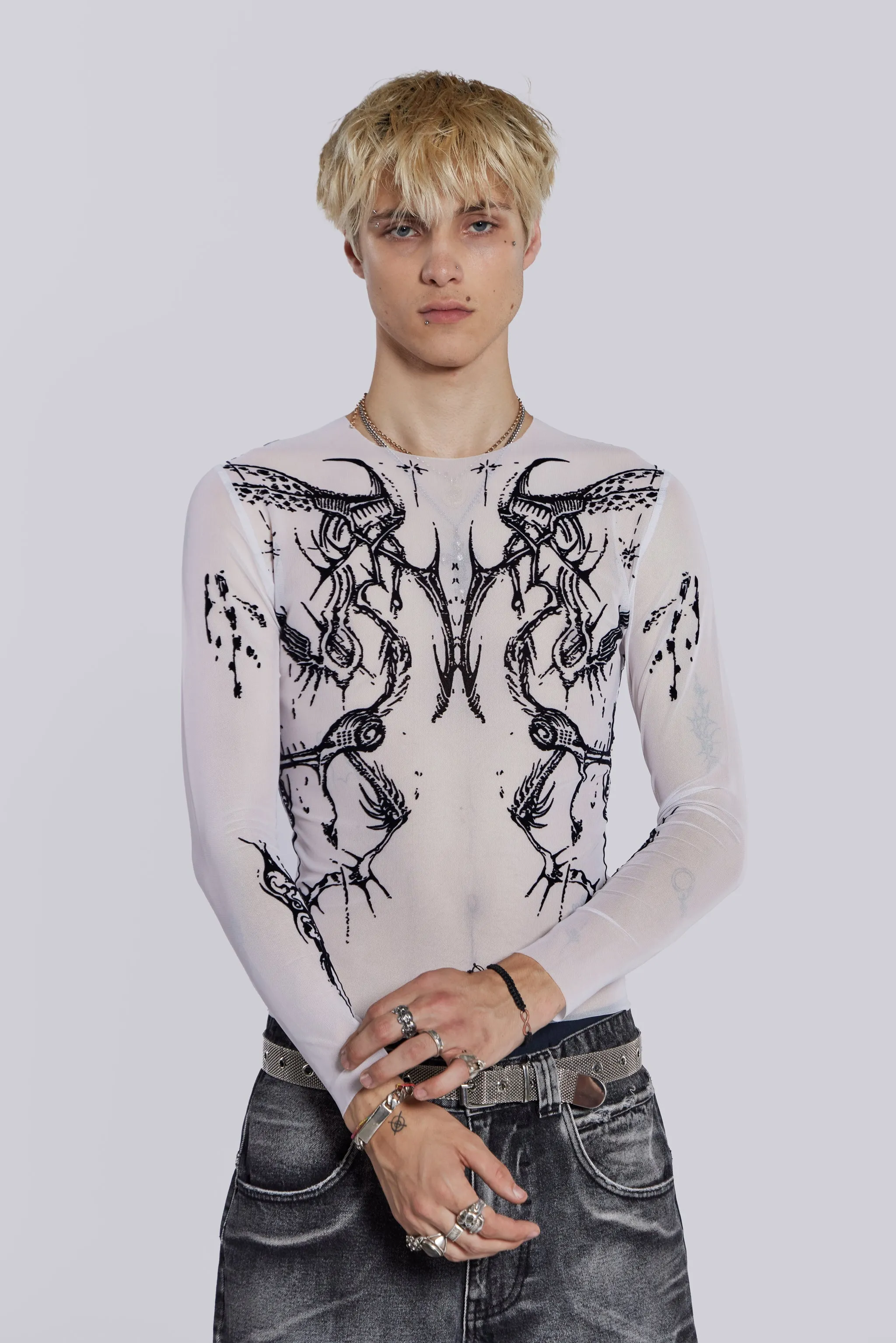 White Wings Mesh Top