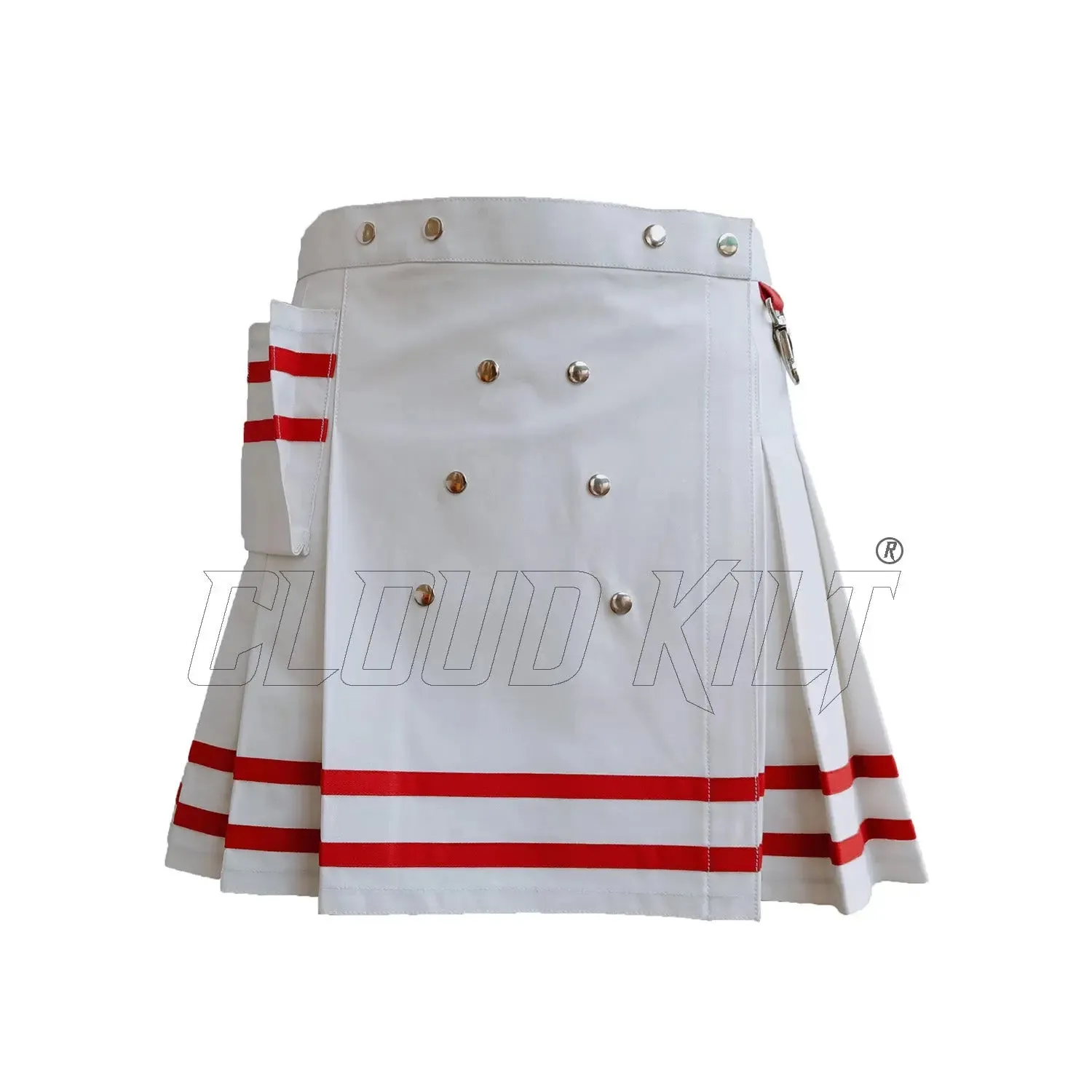 White With Red Women Fashion Kilt