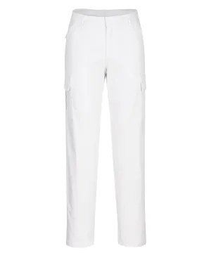 White - Women's stretch cargo trousers (S233) slim fit