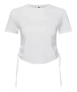 White - Women’s TriDri® ruched crop top