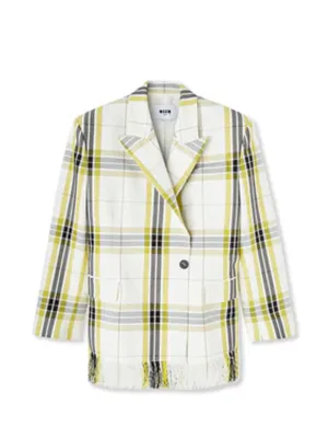 White Yellow Checkered Jacket