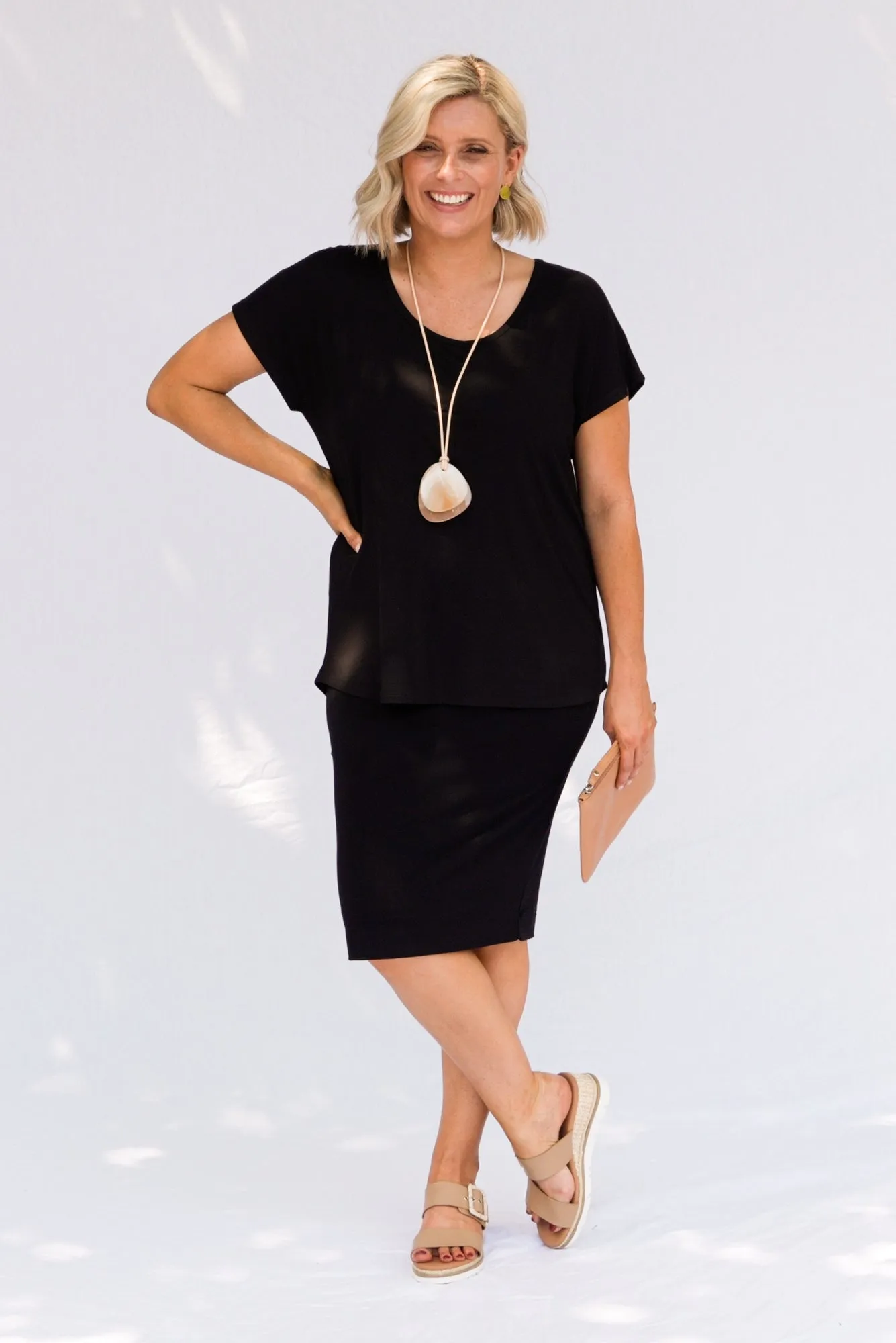 Whitney Black Bamboo Tube Skirt