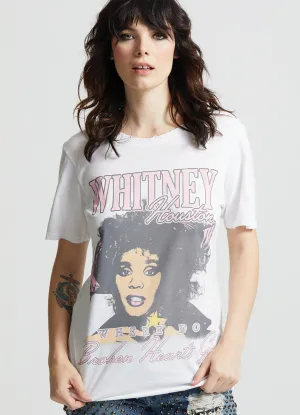 Whitney Houston Tee in White by Recycled Karma