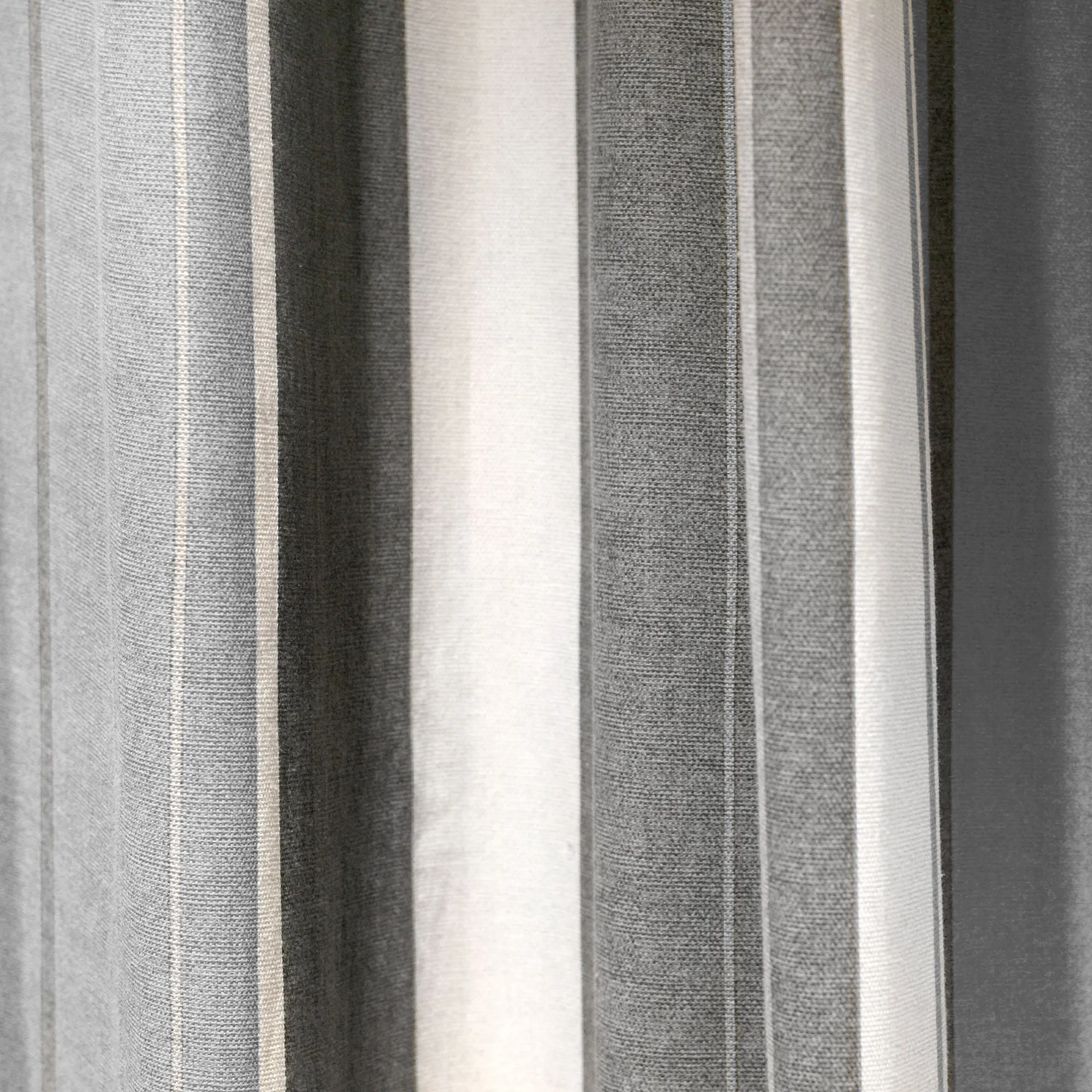 Whitworth Stripe Pair of Eyelet Curtains by Fusion in Grey