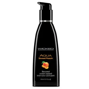 Wicked Aqua Water Based Flavored Lubricant Sweet Peach 2 oz