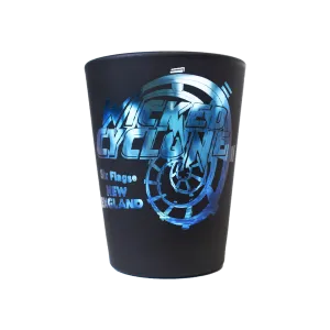 WICKED CYCLONE MATTE BLACK SHOT GLASS (SIX FLAGS NEW ENGLAND)