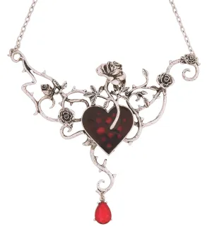 Wicked Gems Bed of Blood Rose Necklace Costume Jewelry Accessory