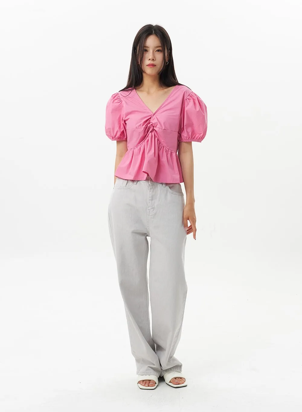 Wide Cotton Pants OU328