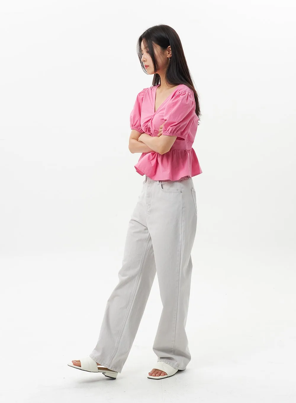 Wide Cotton Pants OU328