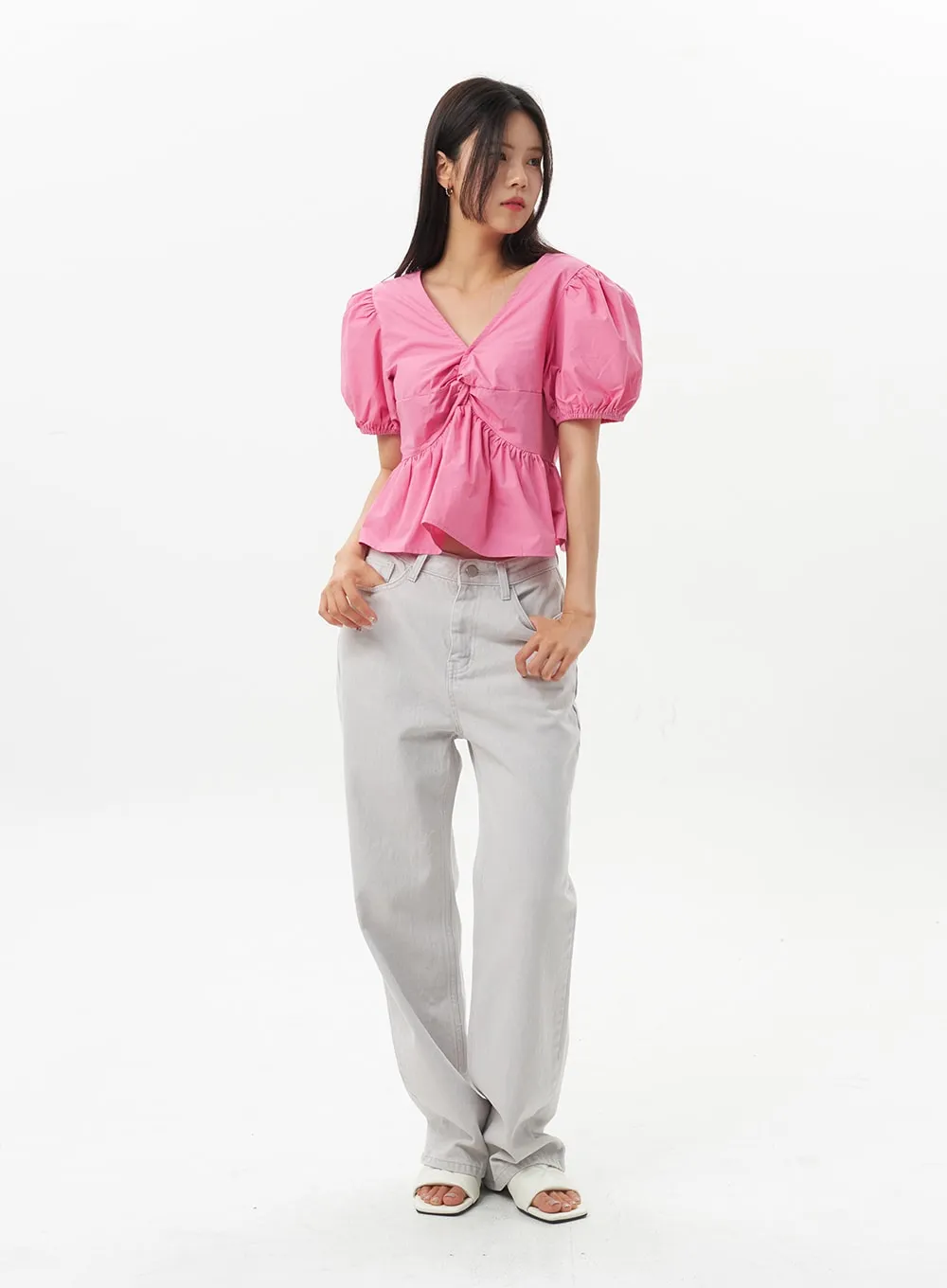 Wide Cotton Pants OU328