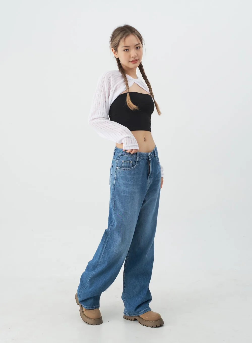 Wide Leg Denim Pants CJ13