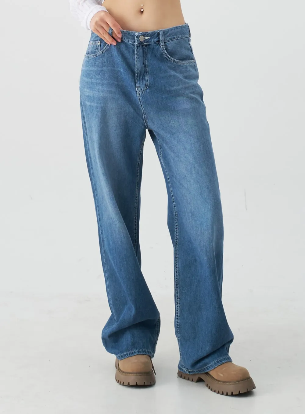 Wide Leg Denim Pants CJ13