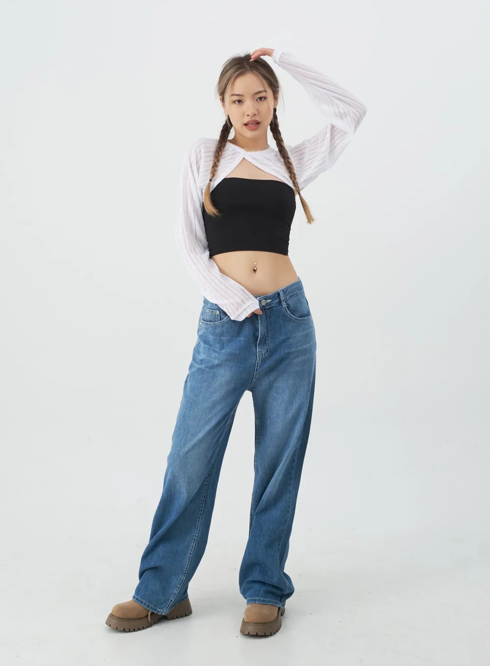 Wide Leg Denim Pants CJ13