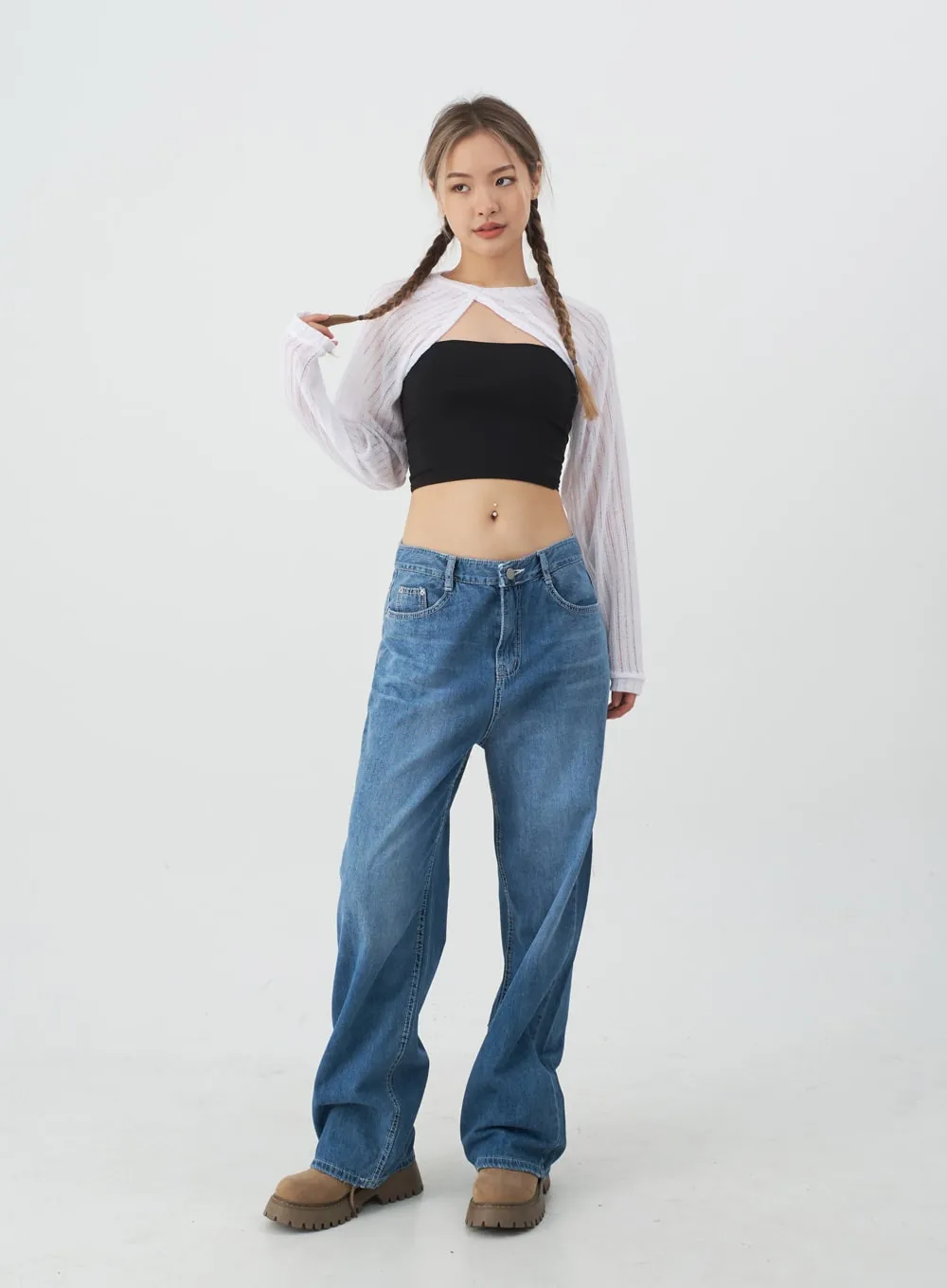 Wide Leg Denim Pants CJ13