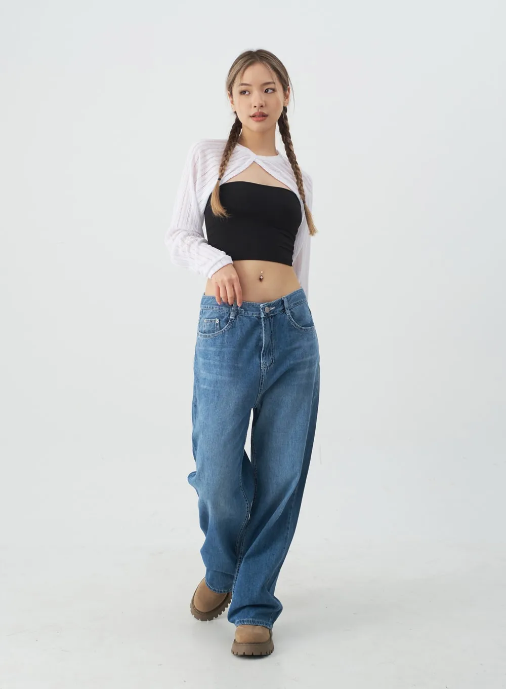 Wide Leg Denim Pants CJ13