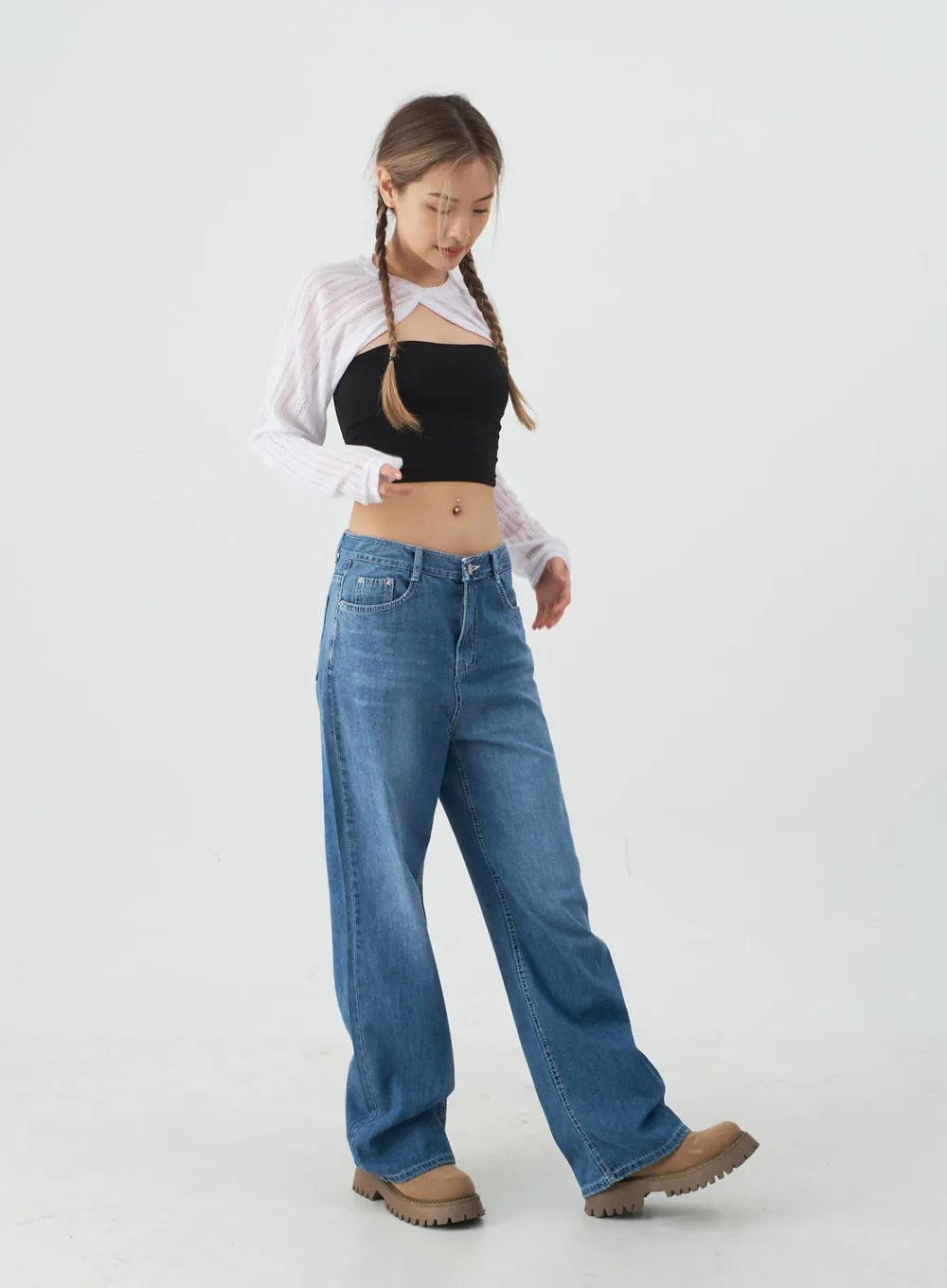 Wide Leg Denim Pants CJ13