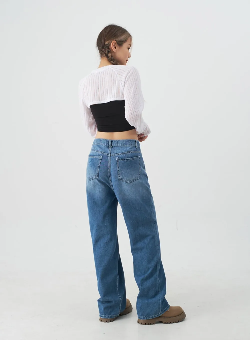 Wide Leg Denim Pants CJ13