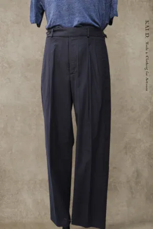 Wide Leg Matisse Pants - Cool Touch Cotton Linen - Blue - 32, 34