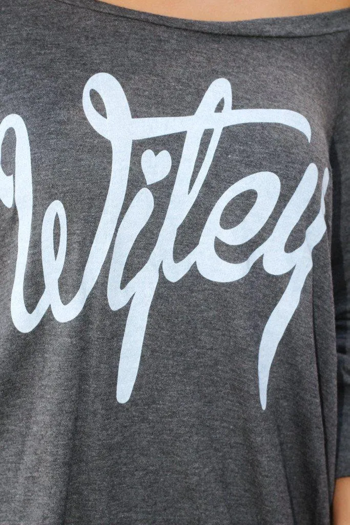 “Wifey” Gray Long Sleeve Top