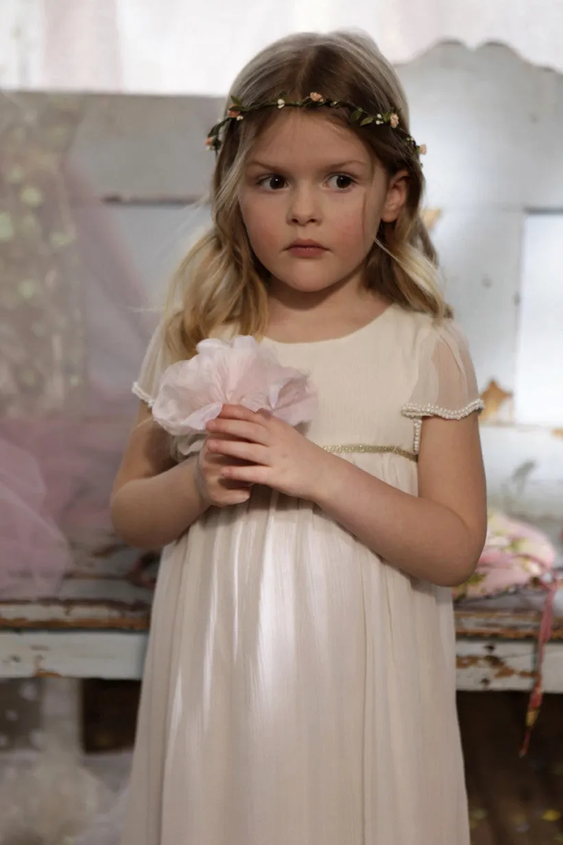 Wild & Gorgeous Emma Girls Dress - Cream (Size 2/3 left)