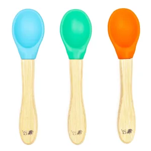 Wild & Stone Bamboo Weaning Spoons Set of 3 - Blue, Green & Orange