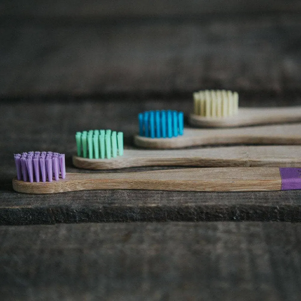 Wild & Stone Kid's Bamboo Toothbrush - 4 Pack - Multicolour