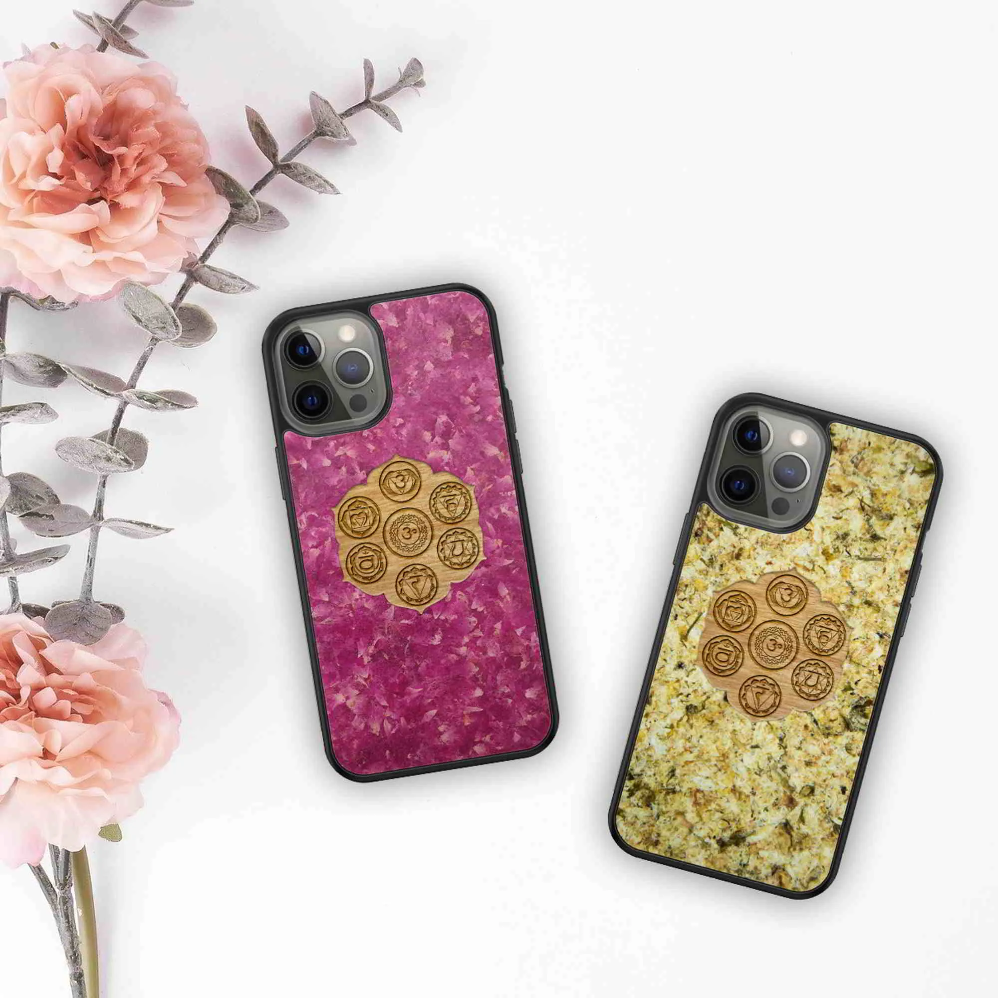 Wild Flower Mobile Phone Case - The Seven Chakra Symbols - Lavender