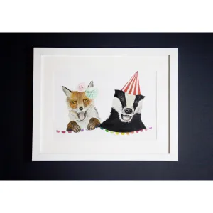 WILD HEARTS WONDER - Print - Fox and Badger (A4)