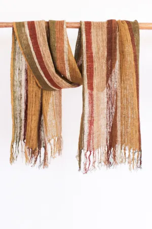 Wild Silk Scarf Organic Stripes, Medium