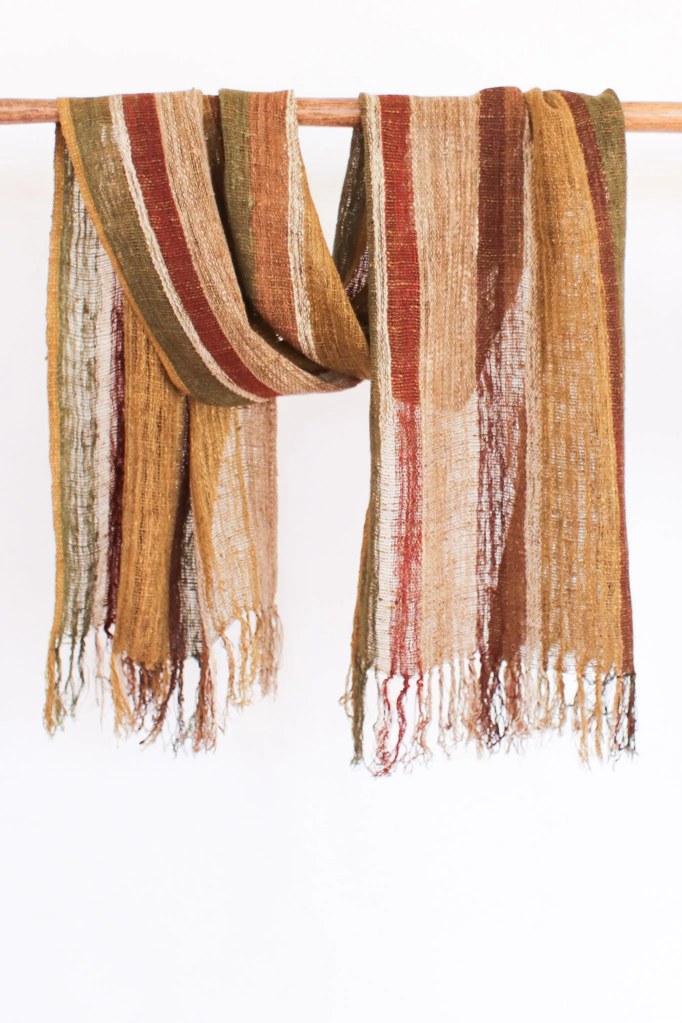 Wild Silk Scarf Organic Stripes, Medium