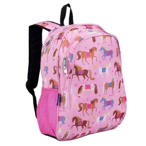 Wildkin Girls 15 Inch Pink Horses School Backpack