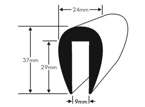 Wilks Flexible PVC U Fender 9mm Various Lengths