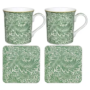 William Morris Larkspur Leaves Mug Coaster Set of 2