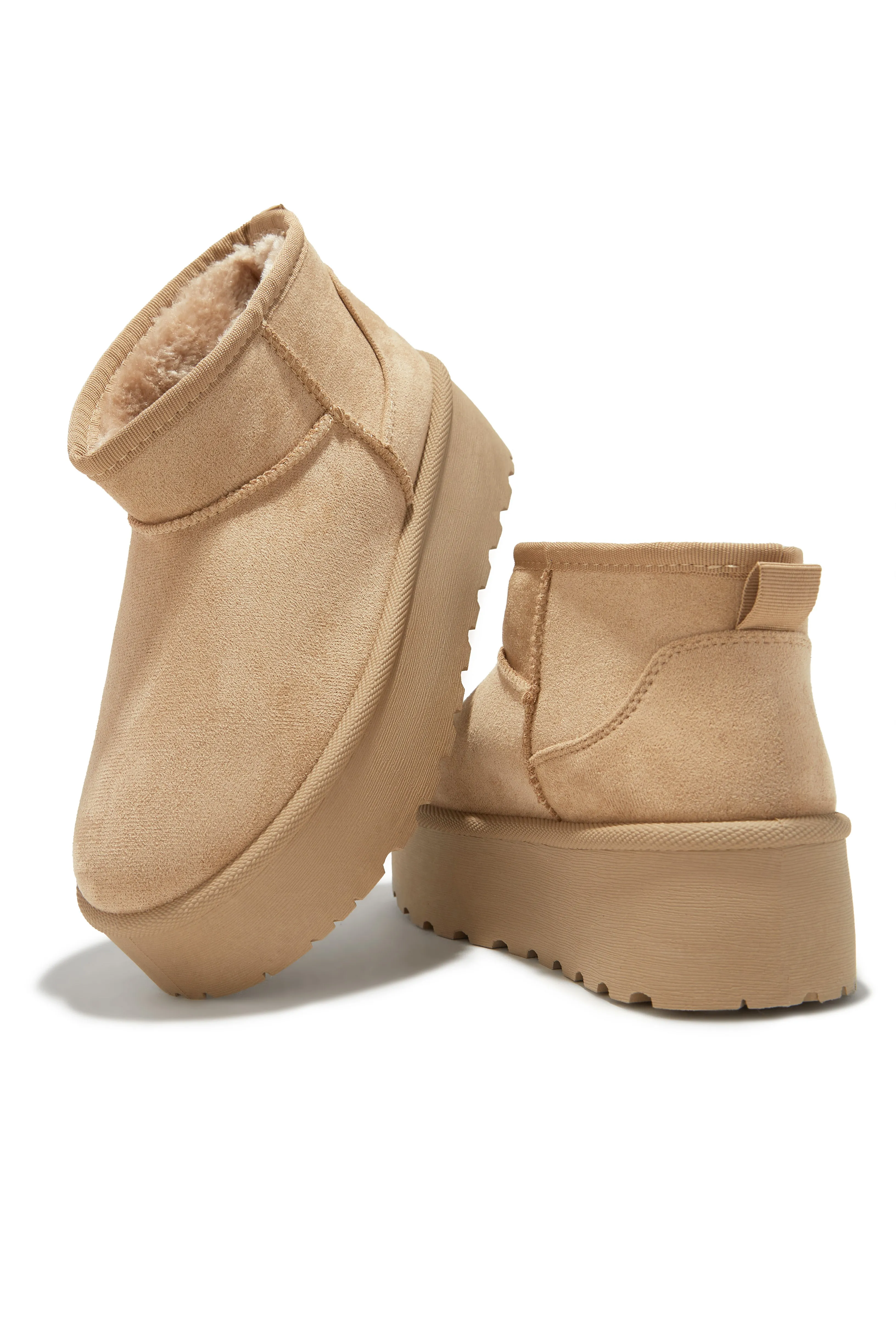 Willow Platform Ankle Boots - Nude