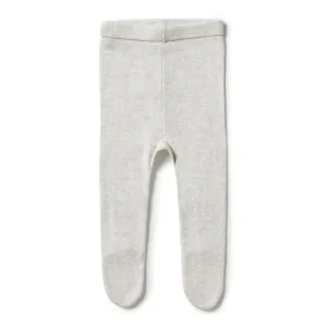 Wilson Frenchy Knitted Leggings with Feet - Grey Melange (0-3 Months, 4-6 Kg)