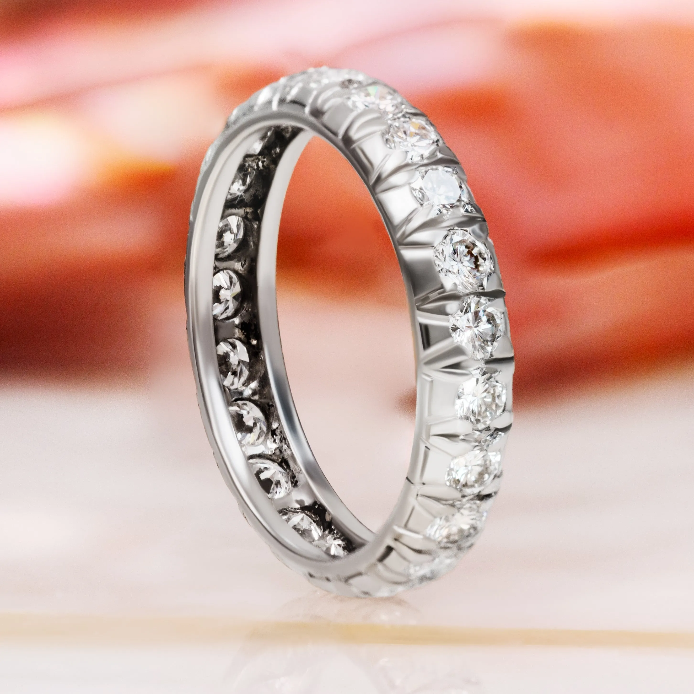 Wind Light Eternity Natural Round cut Diamond Wedding Band