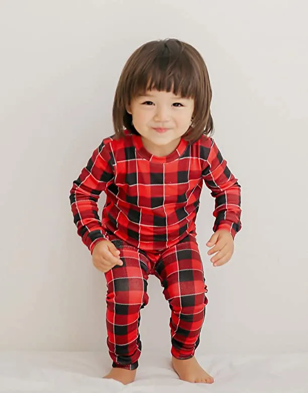 Window Check Red Long Sleeve Pajama