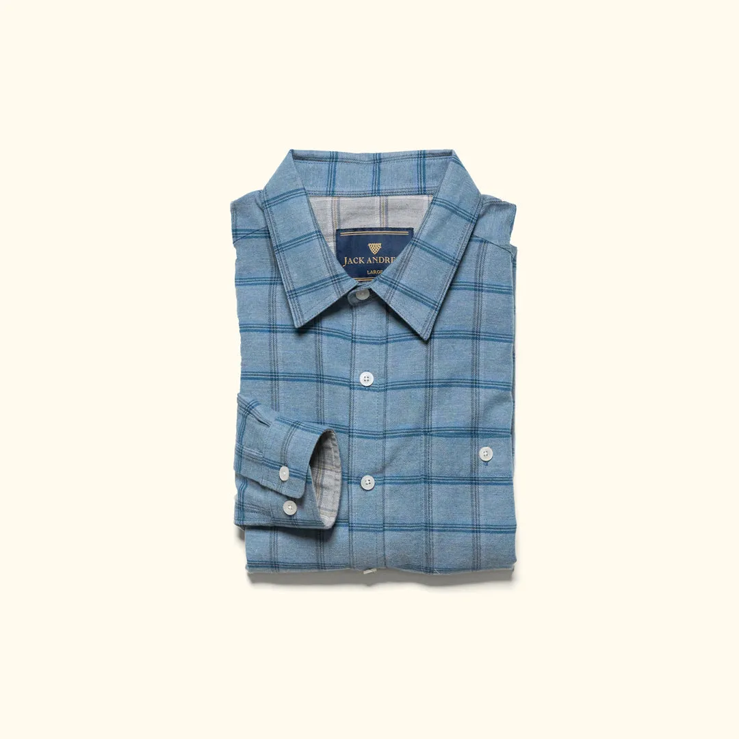 Windsor Cotton Shirt | Sky Pane