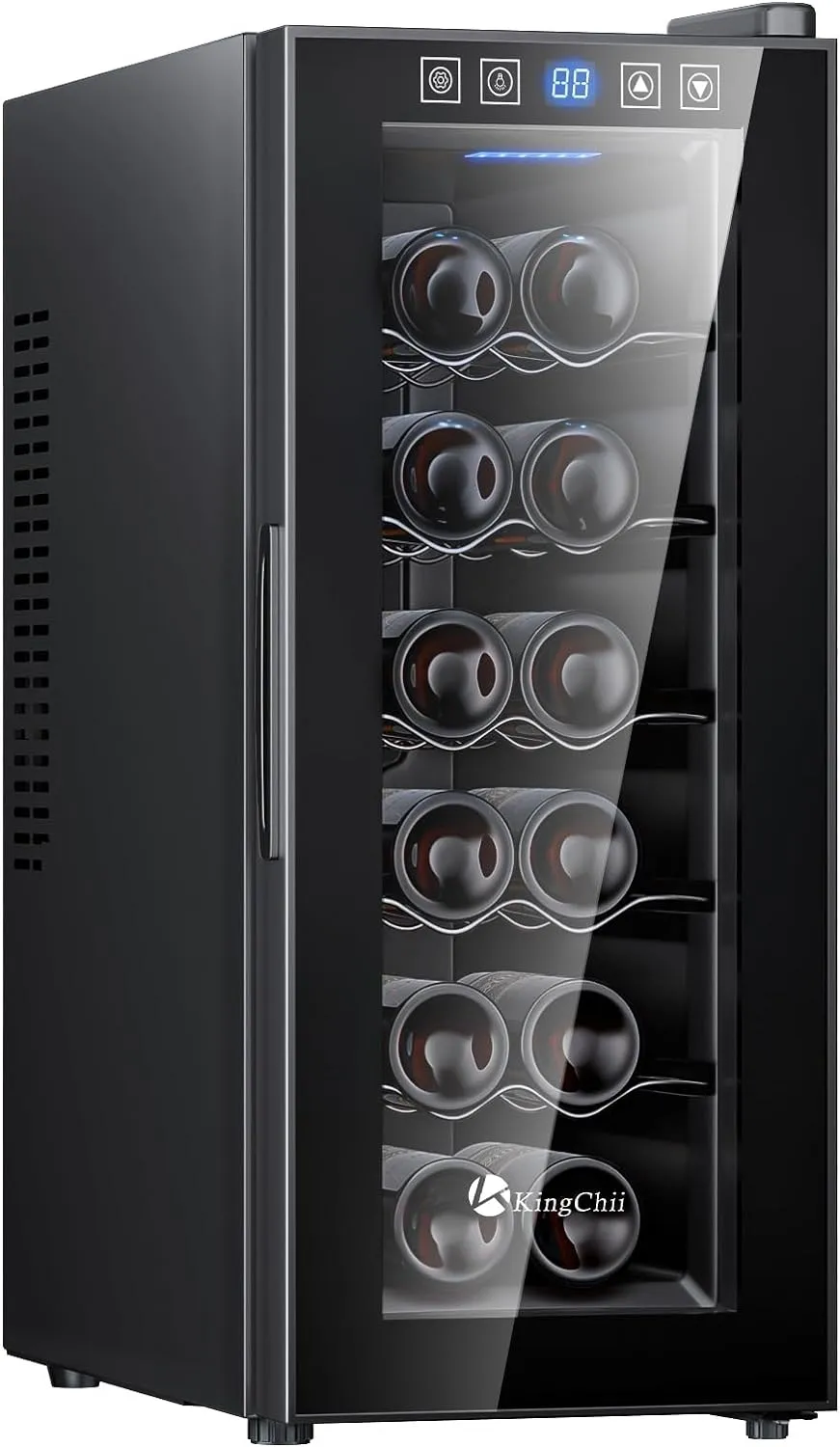 Wine Cooler Refrigerator Professional Compressor, Stainless Steel & Tempered Glass