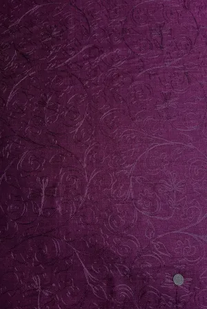 Wine Embroidered Silk Linen MEMT-018-17