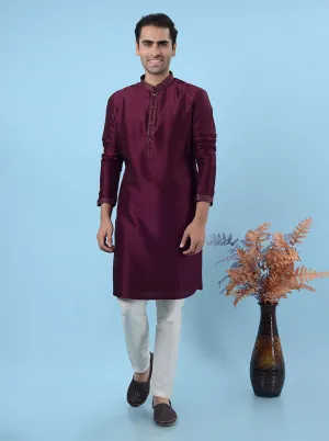 Wine  Kurta Pajama | Azania