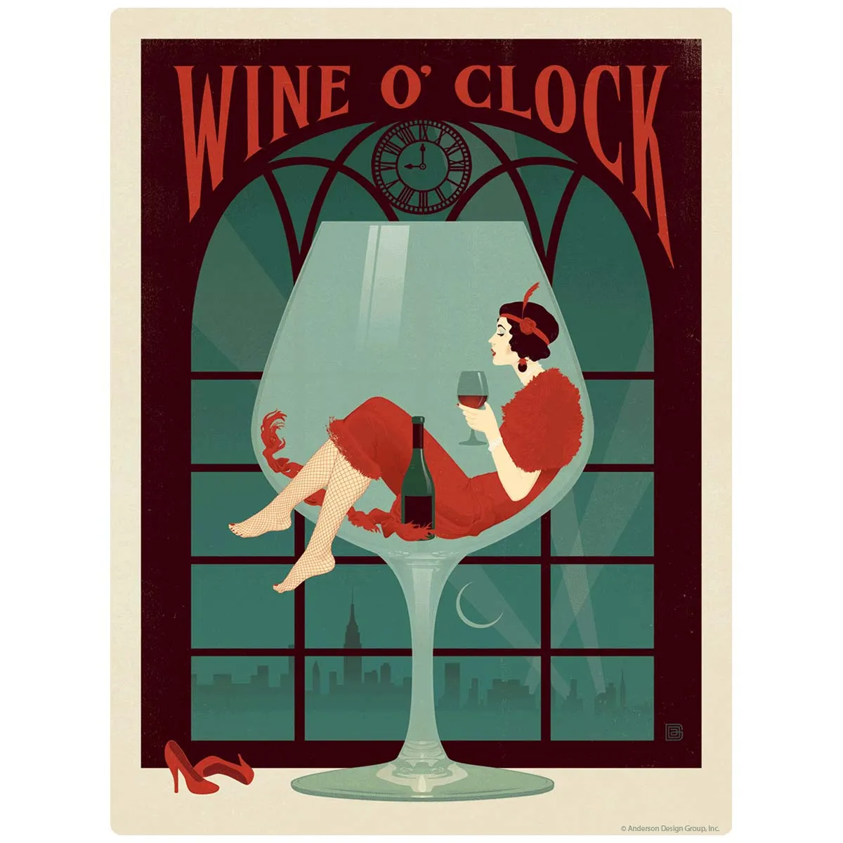 Wine O Clock Vinyl Sticker