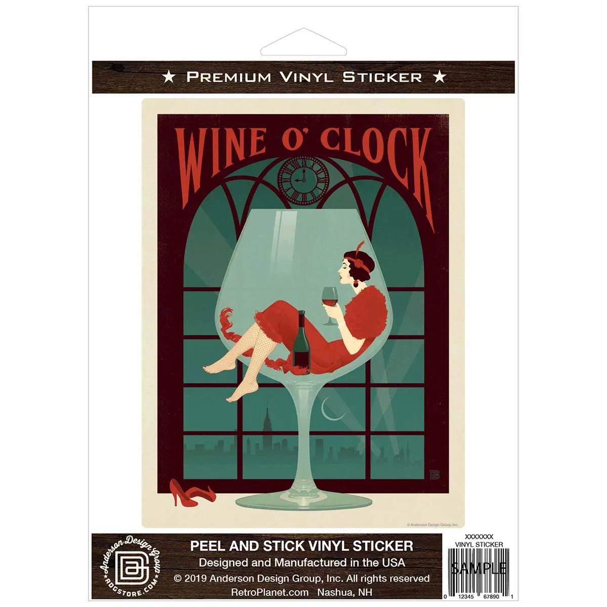 Wine O Clock Vinyl Sticker