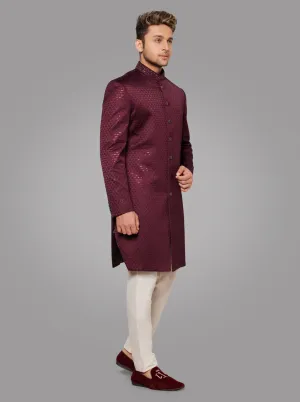 Wine Sherwani | TULA