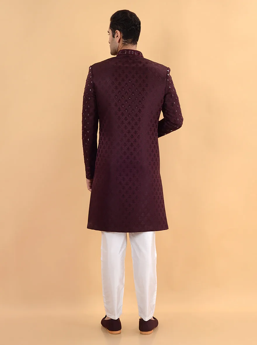 Wine  Sherwani | TULA