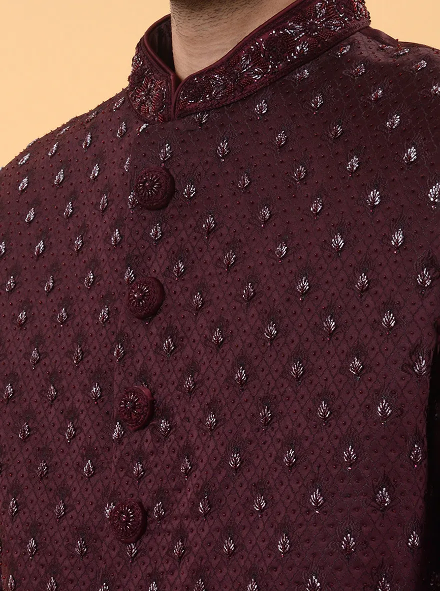 Wine  Sherwani | TULA