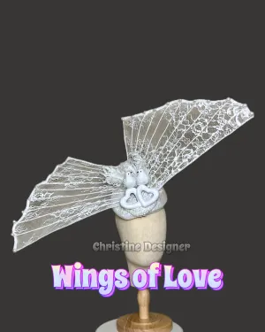 WINGS OF LOVE - wedding/ bridal  hat, pearl hat