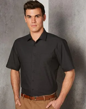 Winning Spirit Ascot Mens Short Sleeve Dot Jacquard Stretch Shirt (M7400S)